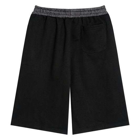 Men's Plaid Waistband 3/4 Shorts