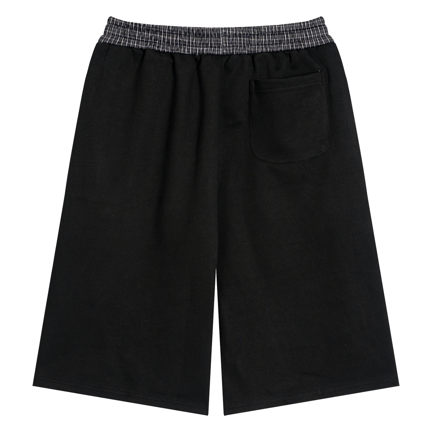 Men's Plaid Waistband 3/4 Shorts