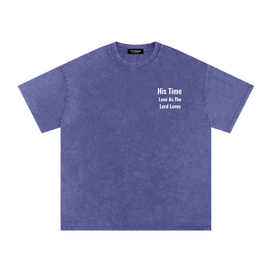 Snow Washed Oversized Cotton T-Shirt