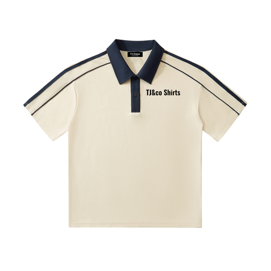 Contrast Collar Short-Sleeve Polo Shirt